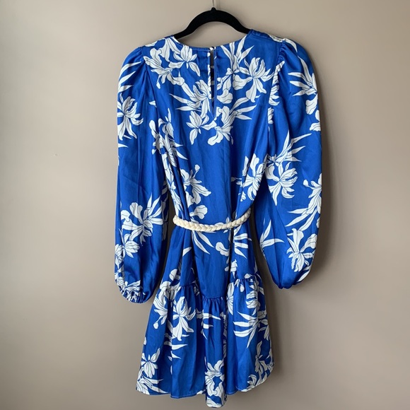 NWT Alexis x Target blue and white long sleeve dress sm - Picture 7 of 8